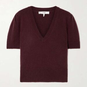 Frame Denim Burgundy V-Neck Sweater